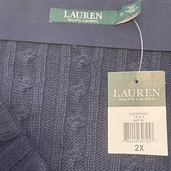 Lauren Ralph Lauren Navy Cable Knit Maxi Skirt (NWT) - Picture 4 of 6